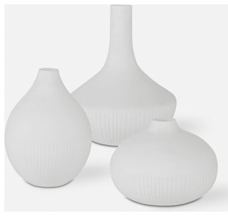 Uttermost Apothecary Satin White Vases, Set/3