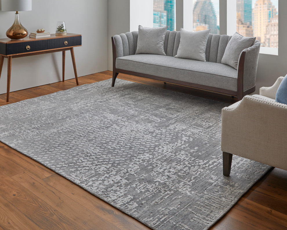 Kinton Modern Abstract, Gray, 2'6"x14' Runner