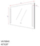 Frameless Rectangle LED Lighted Bath Vanity Mirror, 40" X 28"