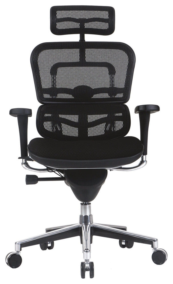 Modern Office Chair, Adjustable Design With Comfortable Breathable Seat, Black