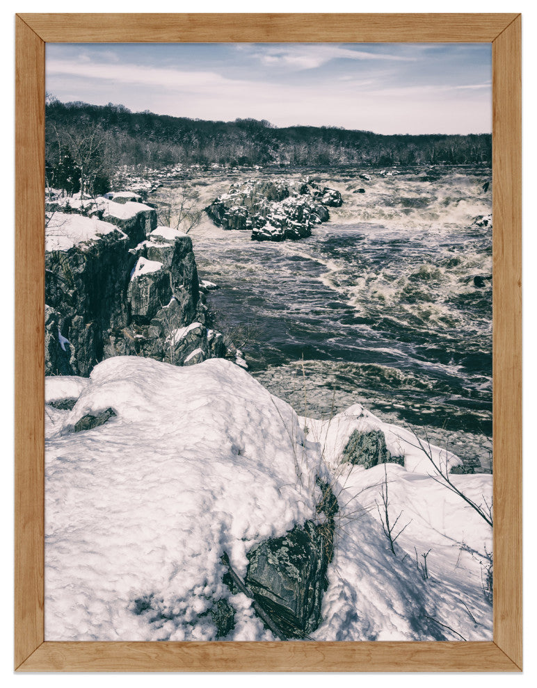 Great Falls Vintage Rural Landscape Framed Photo Paper Wall Art Prints, Red Oak, 11" X 14"