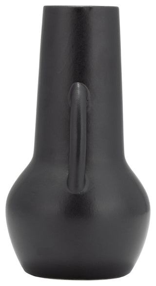 Ceramic 8", Vase, Handles, Black