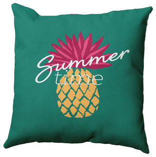 Summer Time Pineapple Polyester Indoor Pillow, Kelly Green, 18"x18"