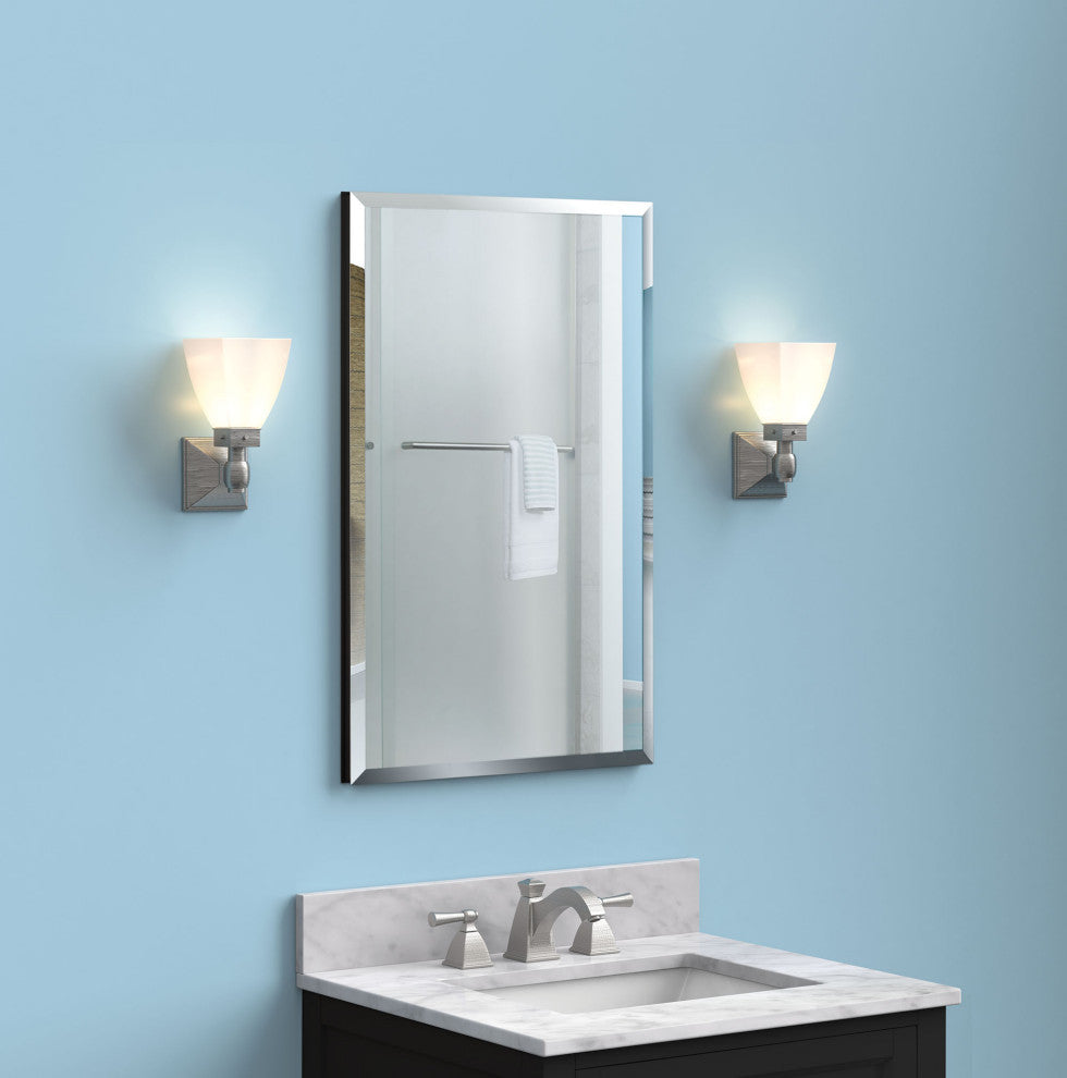 Surface Mount/Recessed Aluminum Framed Medicine Cabinet with Mirror and Shelves, 30" X 26";