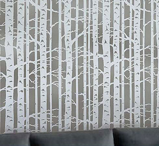 Birch Forest Stencil Allover, Reusable Stencils For Walls, DIY Wall Decor
