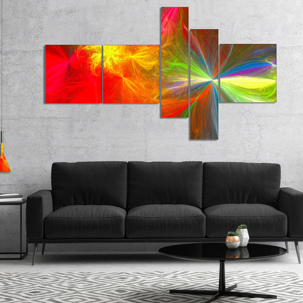 Colorful Christmas Spectacular Show, Abstract Canvas Print, 60"x32", 5 panels