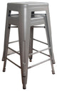 Loft Silver 24" Metal Bar Stool, Set of 2