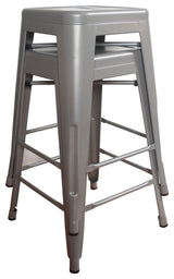 Loft Silver 24" Metal Bar Stool, Set of 2