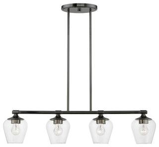 Willow 4 Light Black Chrome Linear Chandelier