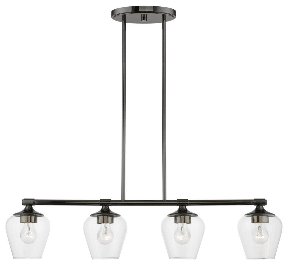Willow 4 Light Black Chrome Linear Chandelier