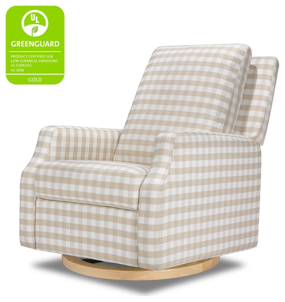 Crewe Recliner and Swivel Glider, Tan Gingham