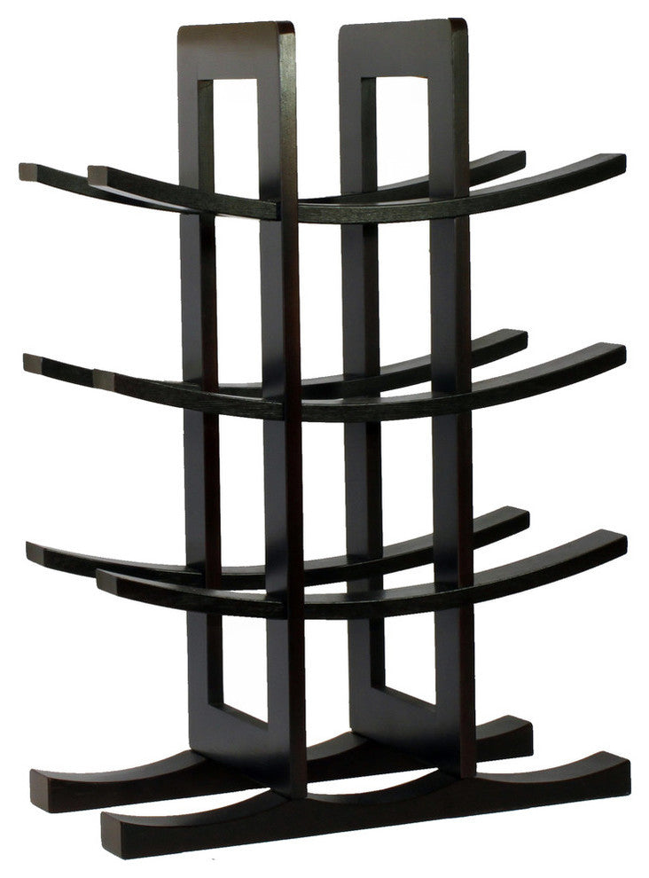 12-Bottle Bamboo Wine Rack, Dark Espresso