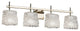 Veneto Luce Union 4-Light Bath Bar, Oval, Brushed Nickel, Lace Shade