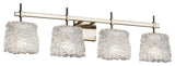 Veneto Luce Union 4-Light Bath Bar, Oval, Brushed Nickel, Lace Shade