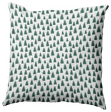 Christmas Trees Pattern Indoor/Outdoor Throw Pillow, Forest Green, 18"x18"