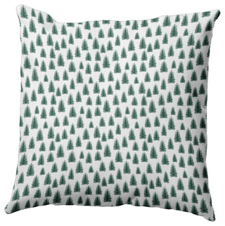 Christmas Trees Pattern Indoor/Outdoor Throw Pillow, Forest Green, 18"x18"