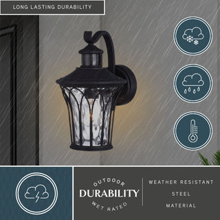 Abigail Dualux 7.5" Outdoor Motion Sensor Wall Light Textured Black