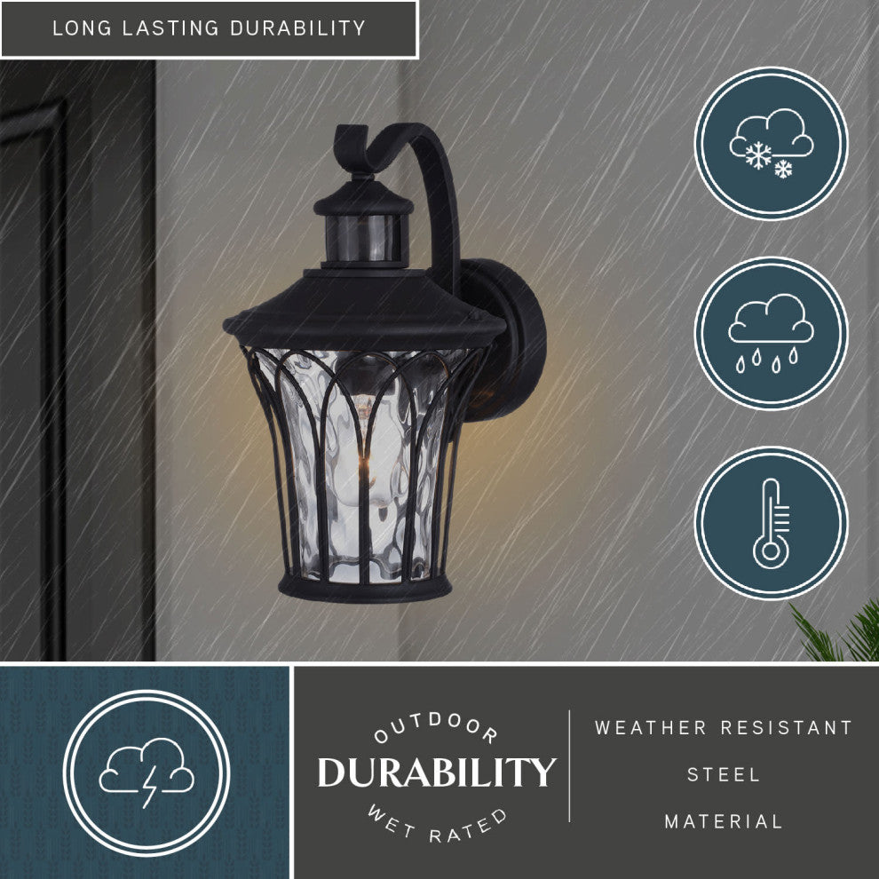 Abigail Dualux 7.5" Outdoor Motion Sensor Wall Light Textured Black