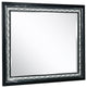 Benzara BM271442 Rectangular Mirror With Diamond Stitching, Silver and Black