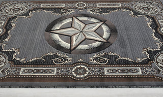 Allstar Western Area Rug Texas Star design, Grey, 5x7
