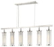 Marley 6-Light Island Light, Polished Nickel Finish, Clear Glass Shade