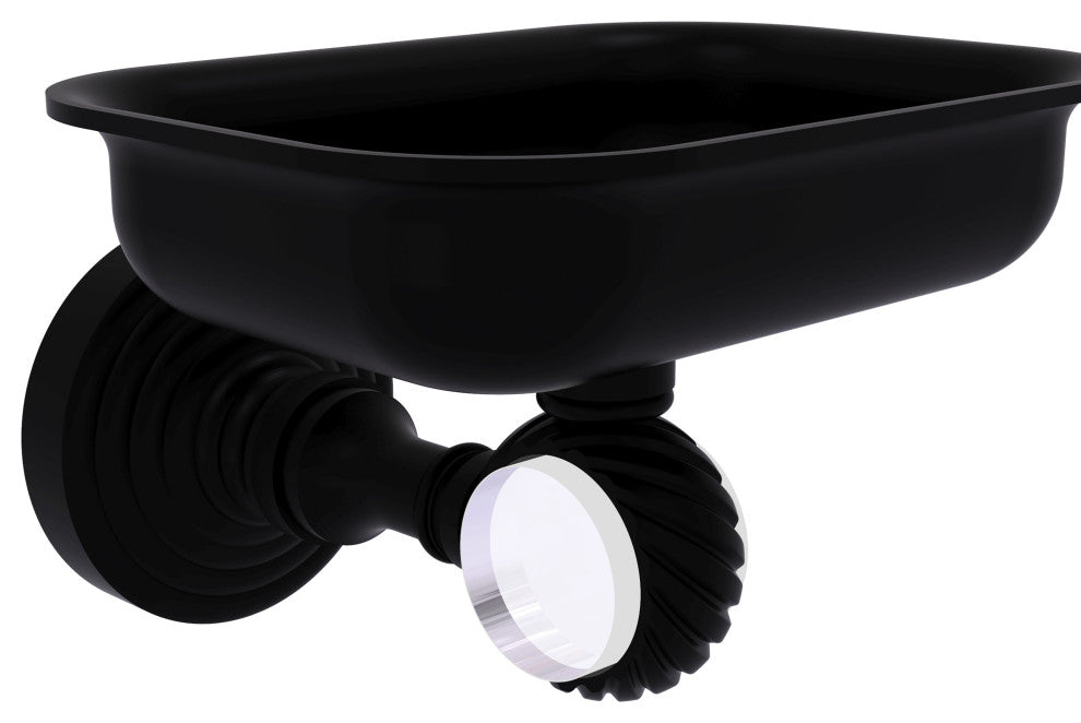 Pacific Grove Wall-Mount Soap Dish Holder with Twist Accents, Matte Black