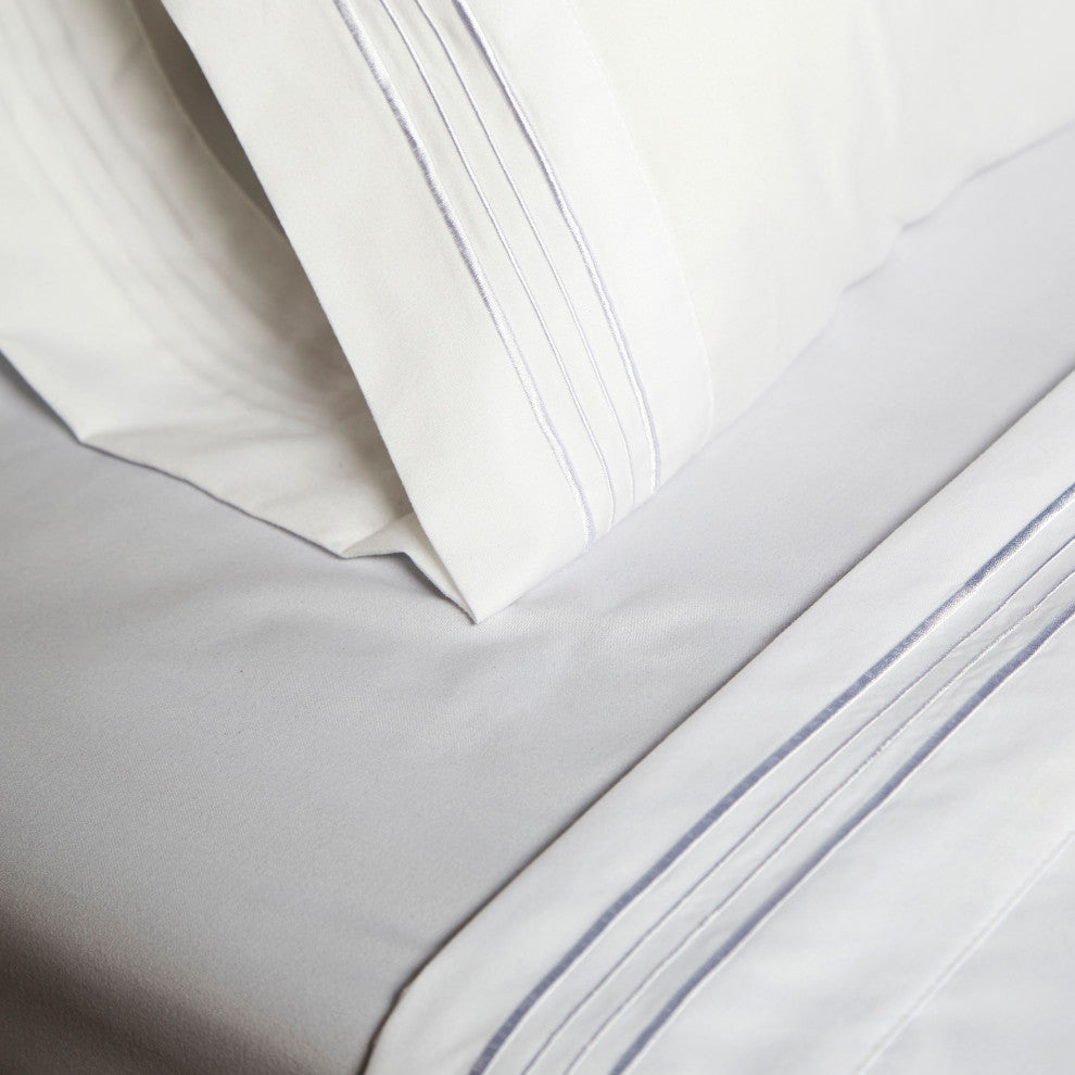 Linum Home Textiles 1800 TC Brushed Microfiber Sheet Set with 4 Line Embroidery