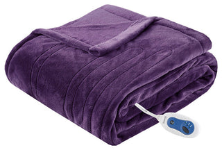 Beautyrest Heated Plush Plush Heated Throw, Purple
