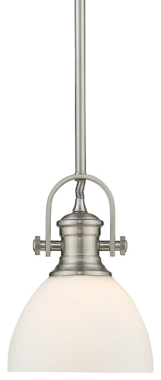 Hines Mini Pendant, Pewter, Opal Glass