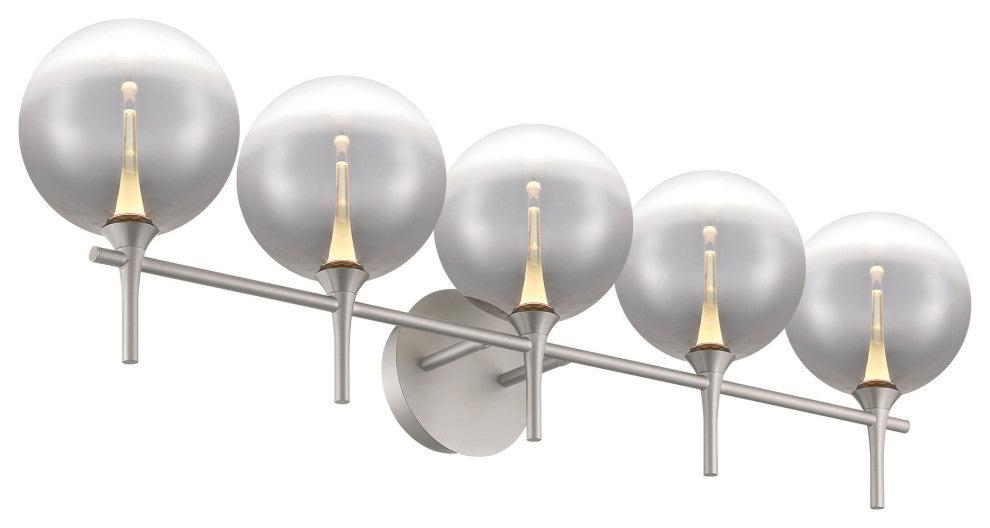 Iissa, Vanity, 5Lt, Satin Nickel, Smoked Glass