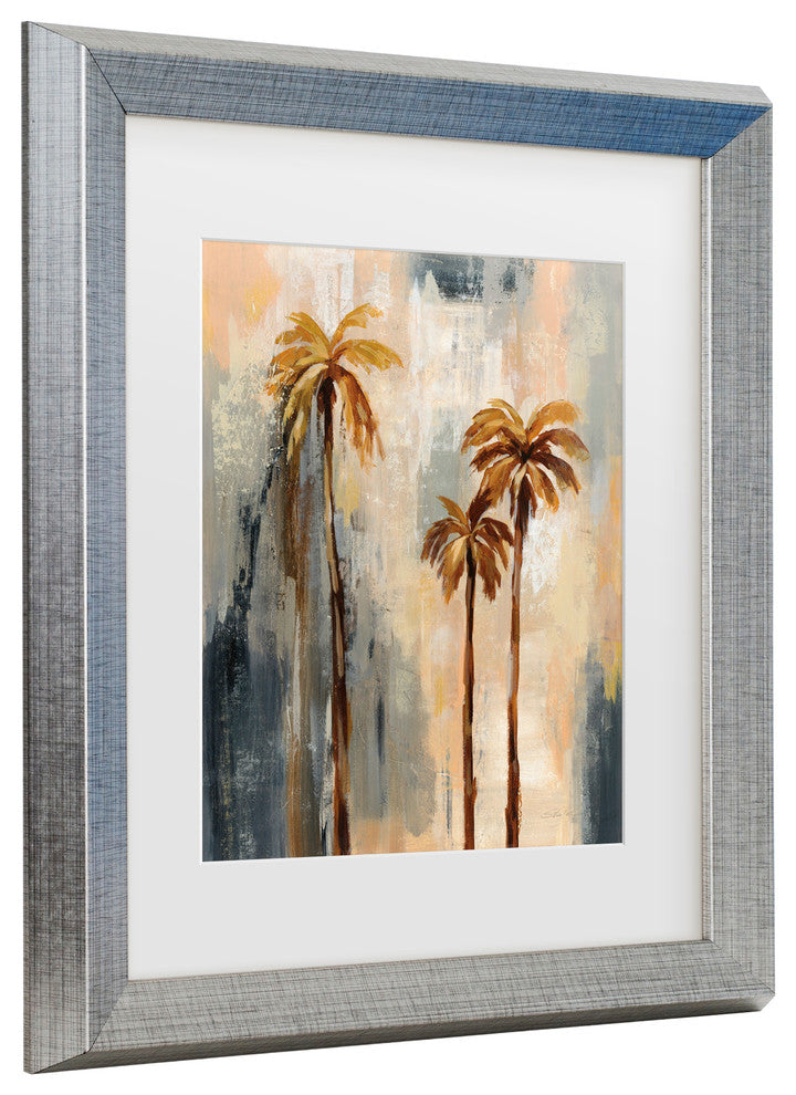 Silvia Vassileva ''Palm Trees I'' Matted Framed Art