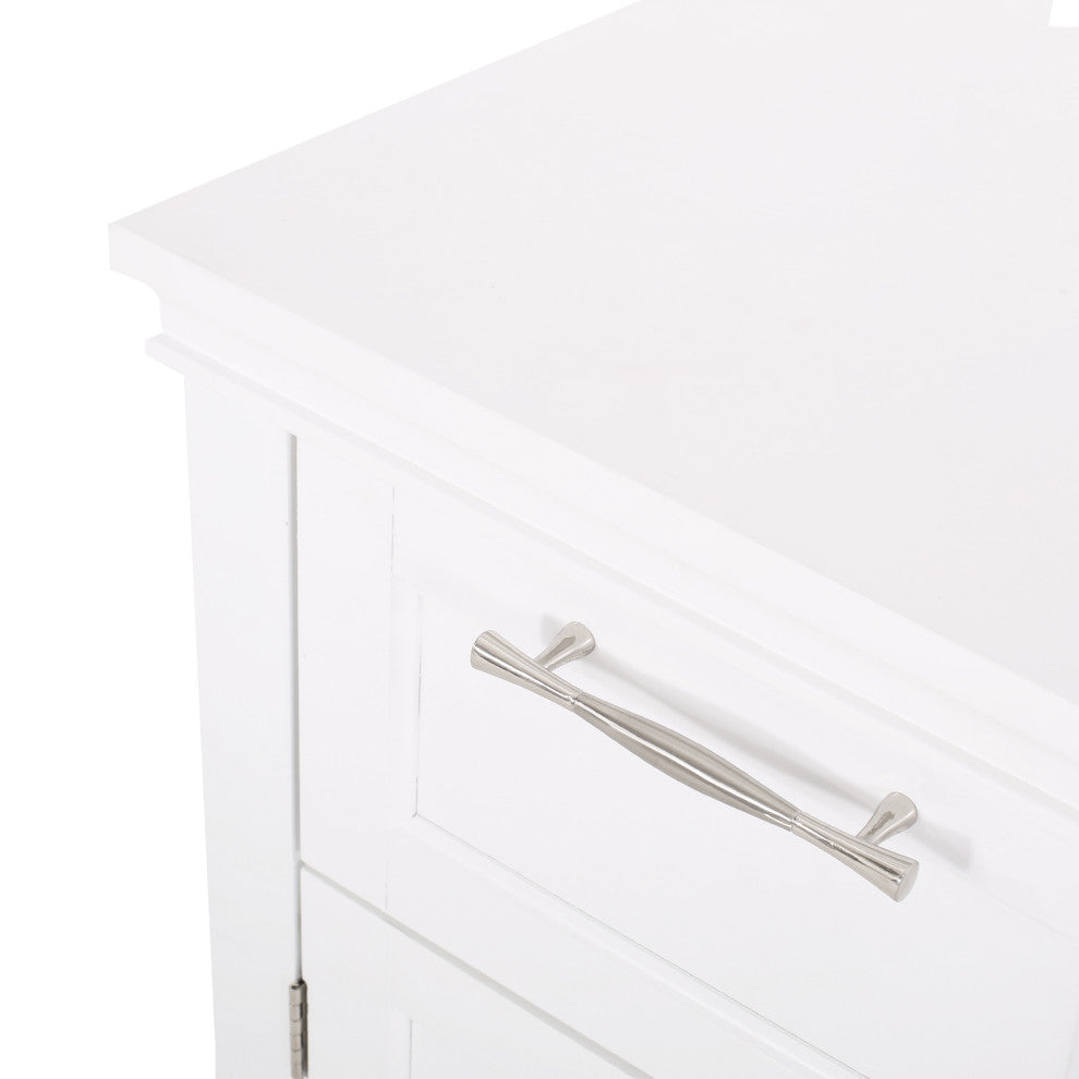 Meader Bathroom Floor Storage Cabinet With Drawer, White