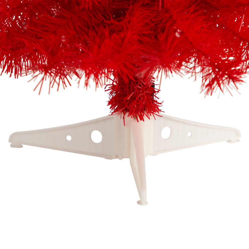 2' Red Artificial Christmas Tree With 35 LED Lights and 72 Bendable Branches