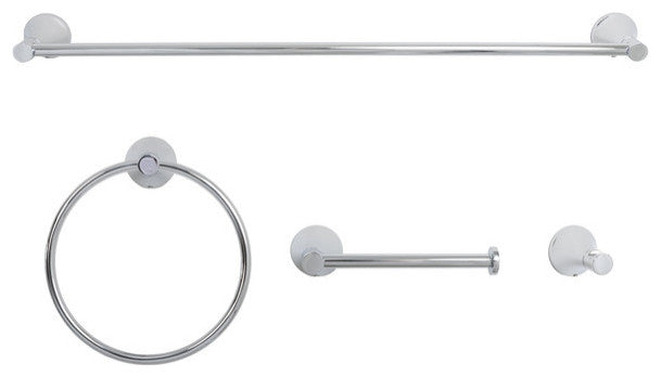 Italia Livorno Series 4 Piece Bathroom Accessory Set in Chrome