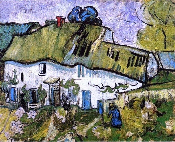 Vincent Van Gogh Farmhouse With Two Figures Wall Decal