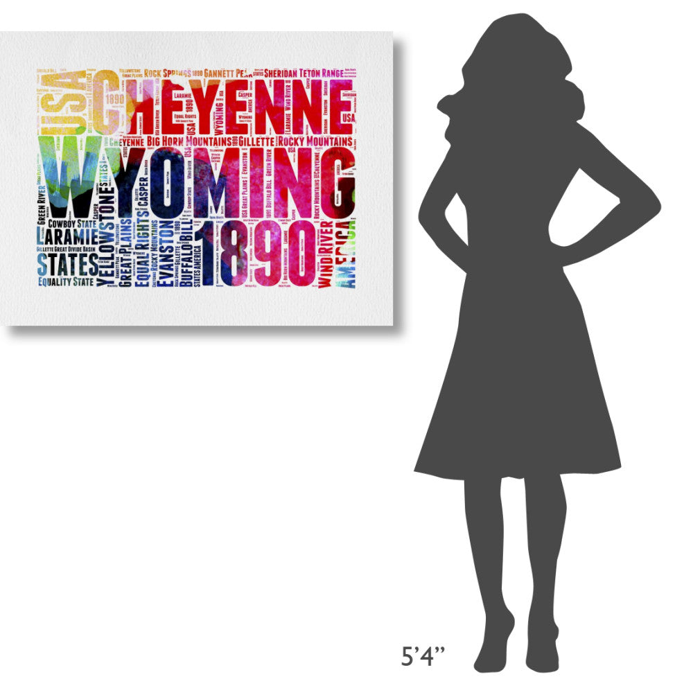 "Wyoming Watercolor Word Cloud" Fine Art Print