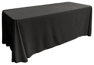 LA Linen Rectangular  Polyester Poplin Tablecloth, Black, 90"x156"