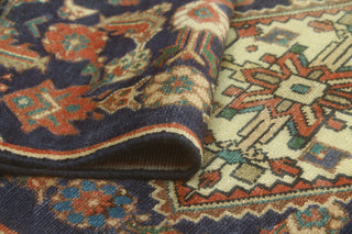 Fine Vintage Distressed Enrique Navy/Rust Runner, 2'4 x 8'11