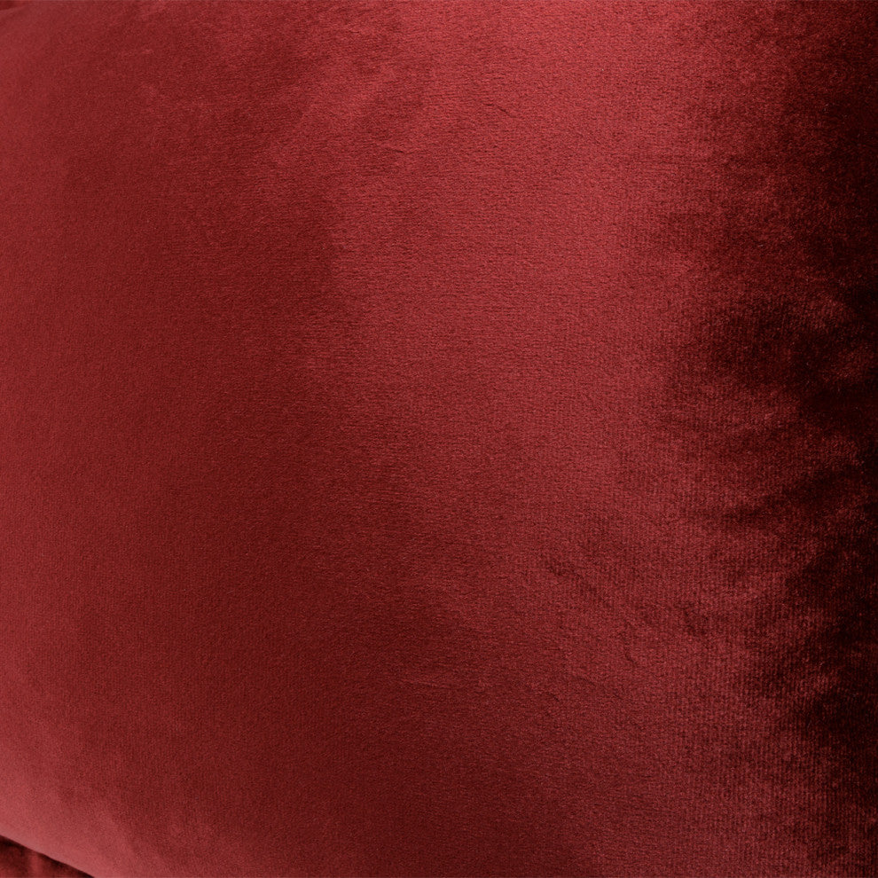Conner 13"x22" Oblong Velvet Pillow, Set of 2, Sangria