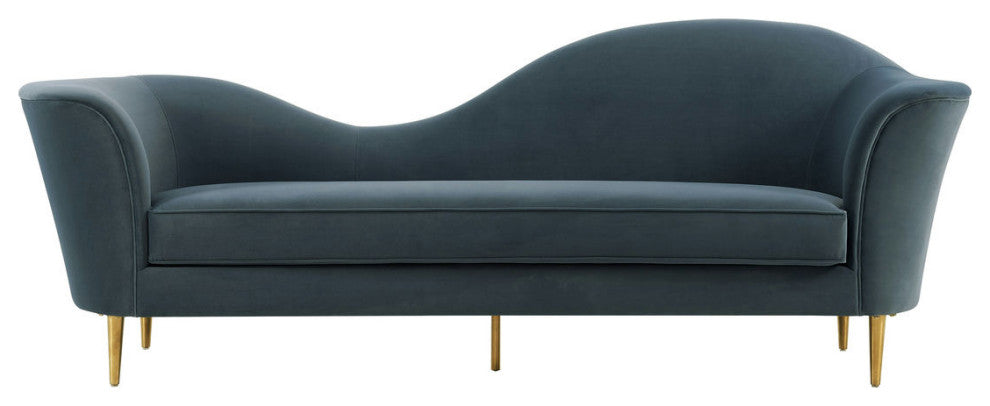 Plato Gray Velvet Sofa