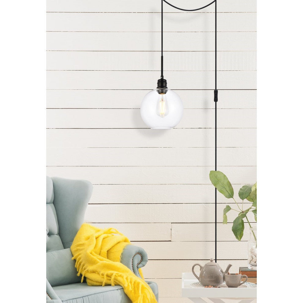 Living District Emett 1-Light Plug-In Pendant Black