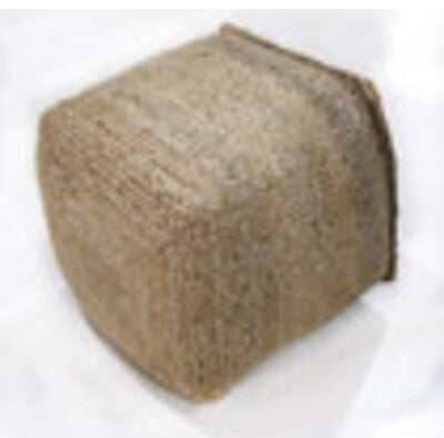 Contemporary Handmade Jute Pouf, 14x14x14 Square