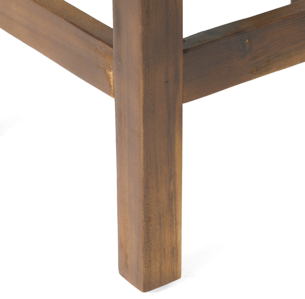 GDF Studio Cindy Outdoor Mahogany Brown Acacia Wood Counter Stool, Set of 4