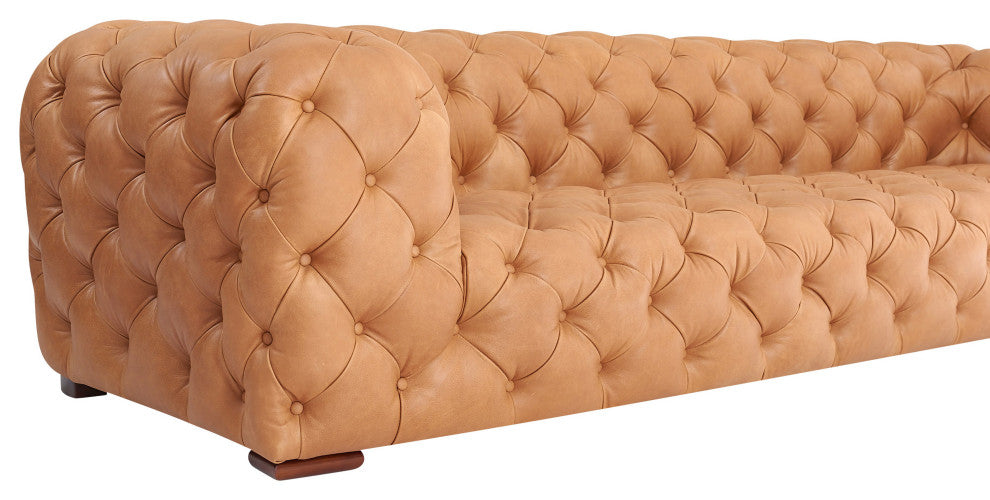 Divani Casa Dexter, Transitional Camel Tufted Sofa