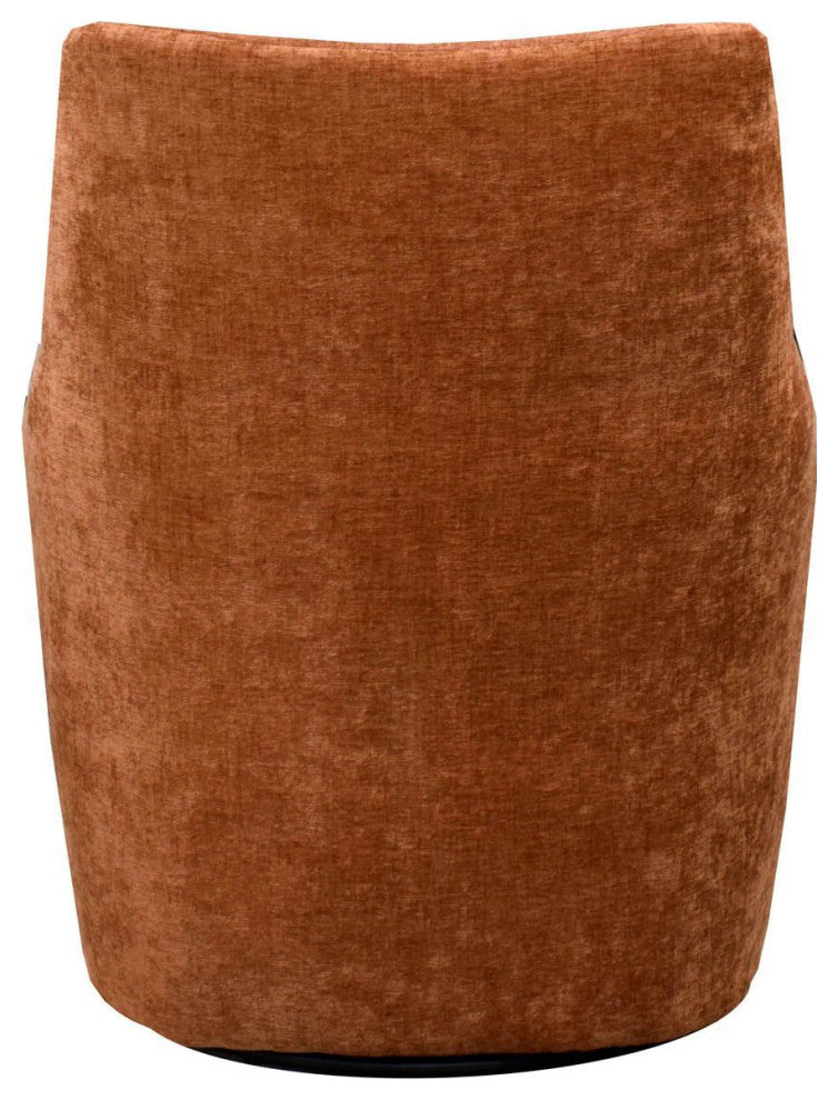 Lounge Upholstered Swivel Chair, Brick Chenille