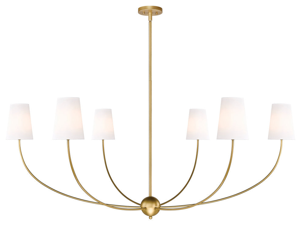Z-LITE 6-Light Chandelier, Rubbed Brass