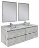 Fresca Formosa Modern 60" Ash Wall Hung Double Sink Vanity Set, Faucet Fft3071bn