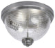 12" 2-Light Flush Mount Light, Brushed Nickel, Clear Bubble Glass