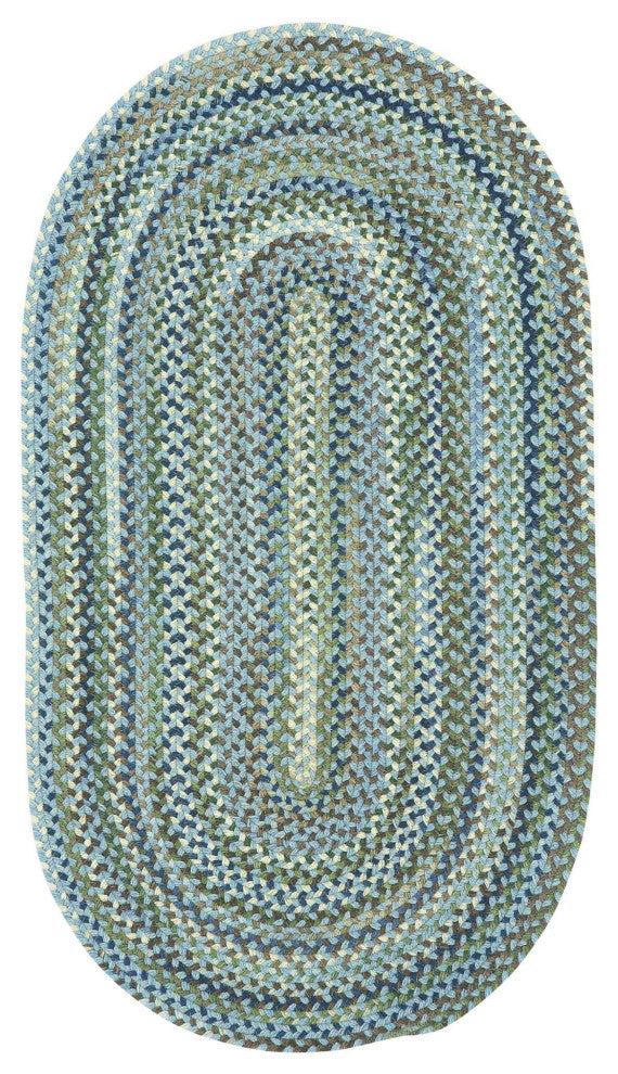Capel Manchester Light Blue 0048_400 Braided Rugs - 7' X 9' Oval