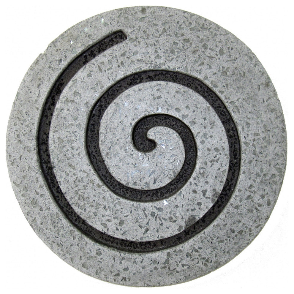 19" X 19" X 2" Gray Round Modern Spiral Wall Art